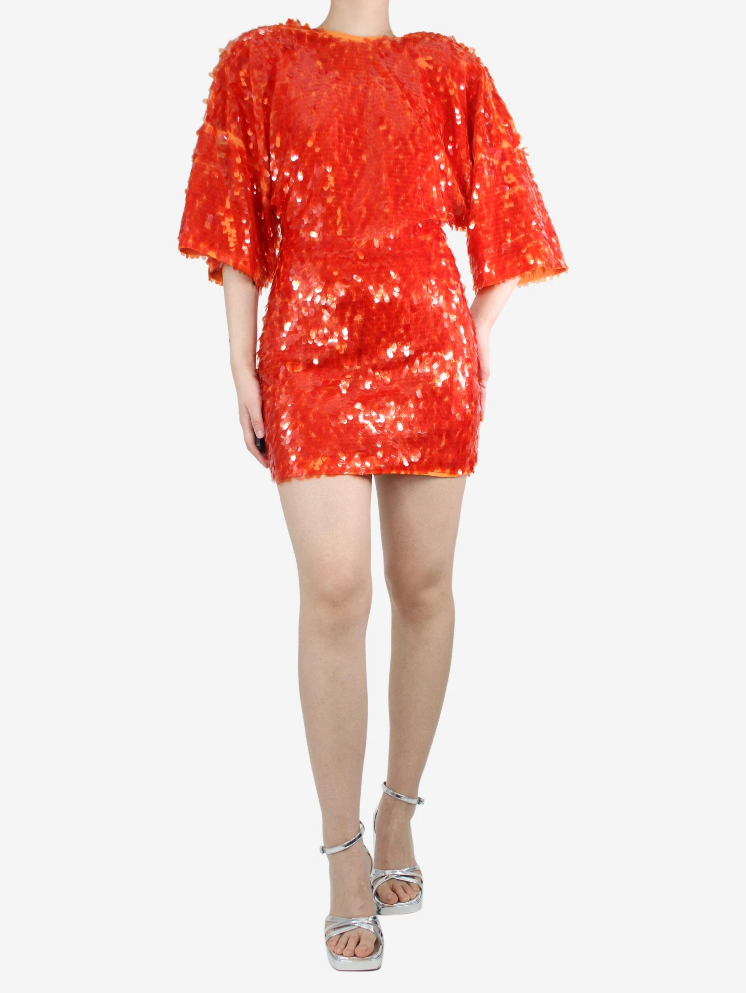 Orange Open-back Sequin Mini Dress - Size UK 12 5 Orange Open-back Sequin Mini Dress - Size UK 12 - Image 3