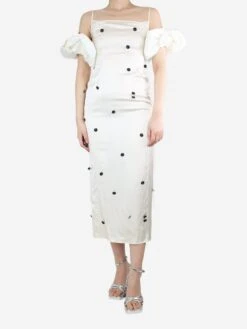 Jacquemus Cream Puff-sleeved Midi Dress - Size UK 8 -The Dress Suite IMG 6089