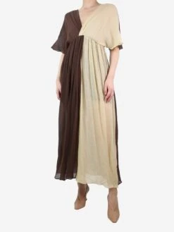Masscob Brown And Yellow Two-tone Dress - Size M/L -The Dress Suite IMG 6287