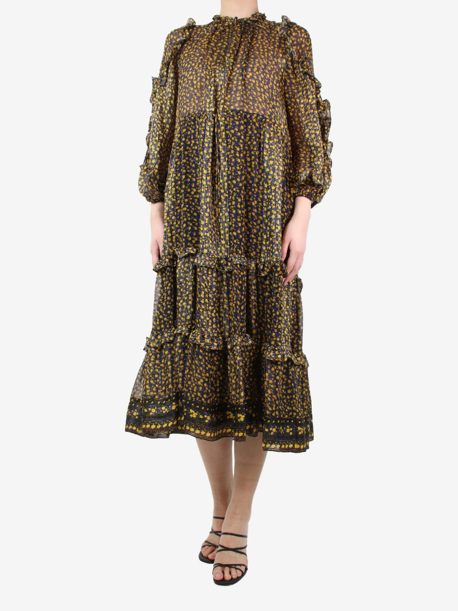 ULLA JOHNSON Multicoloured Floral Printed Dress - Size UK 10 3 ULLA JOHNSON Multicoloured Floral Printed Dress - Size UK 10