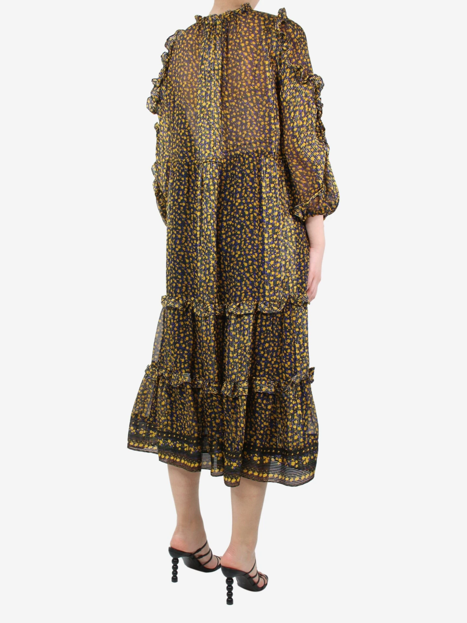 ULLA JOHNSON Multicoloured Floral Printed Dress - Size UK 10 4 ULLA JOHNSON Multicoloured Floral Printed Dress - Size UK 10 - Image 2