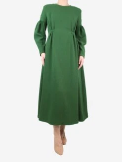Green Gathered Crepe Dress - Size UK 12 -The Dress Suite IMG 6298 1b22b73d fbfe 4c17 a2b5 dae8c97456fb