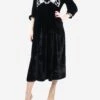Black Velvet Embroidered Dress - Size M -The Dress Suite IMG 6307 5682bfe4 cd48 4969 8ab3 db89bef8b2dc