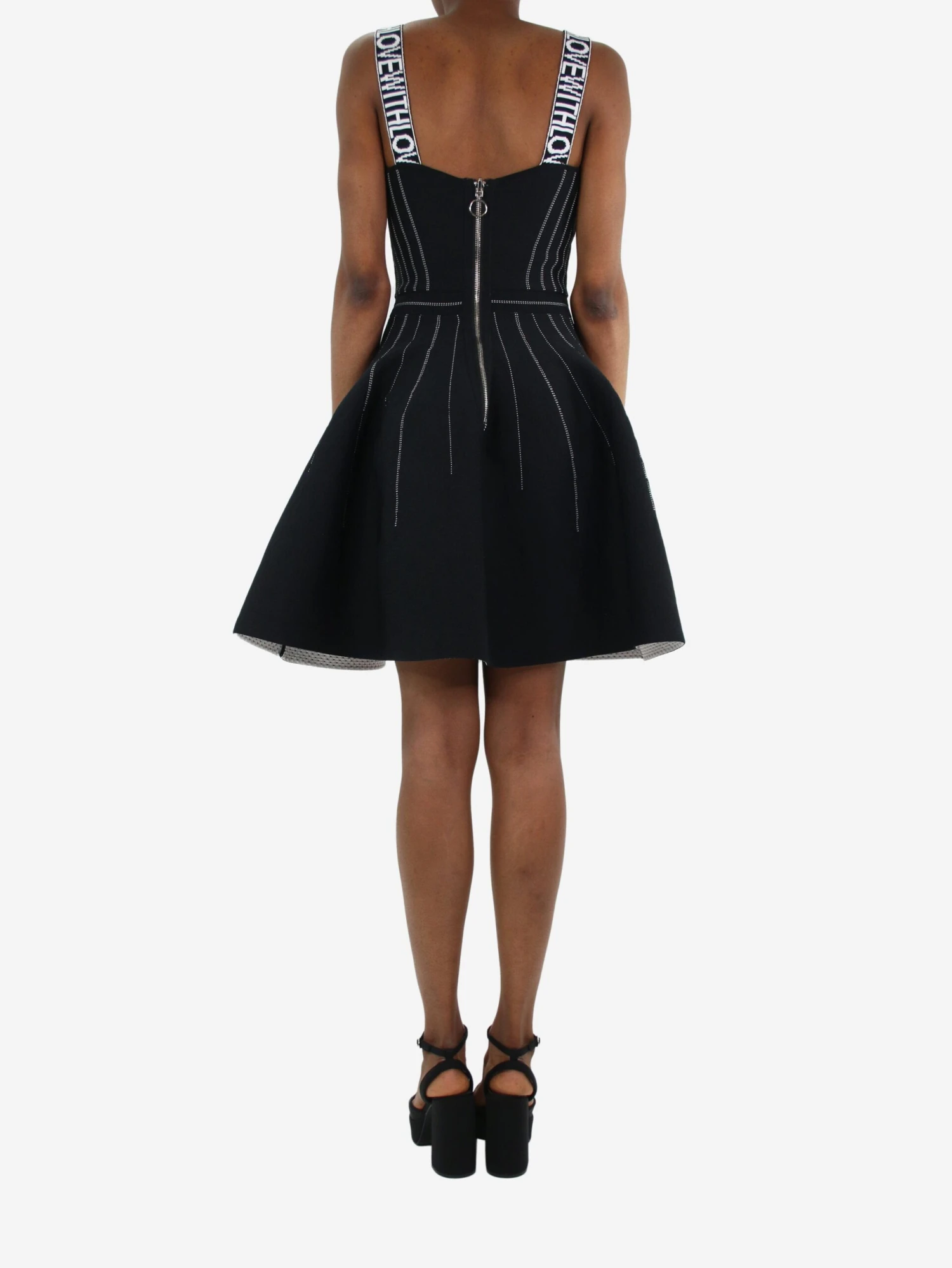 Maje Black Relief Reversible Skater Dress - Size UK 8 4 Maje Black Relief Reversible Skater Dress - Size UK 8 - Image 2