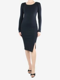 The Dress Suite 23 Joseph Black Fitted Silk-blend Midi Dress - Size S