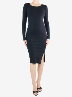 Joseph Black Fitted Silk-blend Midi Dress - Size S -The Dress Suite IMG 7164 11c65ddb c119 4de7 8c98 63cd3e4204d5