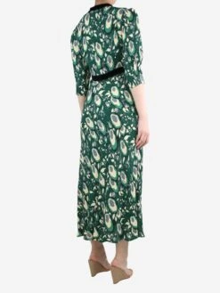 RIXO Green Petra Printed Crêpe Midi Dress - Size S -The Dress Suite IMG 7169