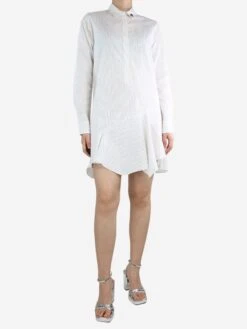 Christian Dior White Pinstriped Ruffled Dress - Size UK 10 -The Dress Suite IMG 7195 2639b0f0 daf5 4d4c b519 cd35e6739d93