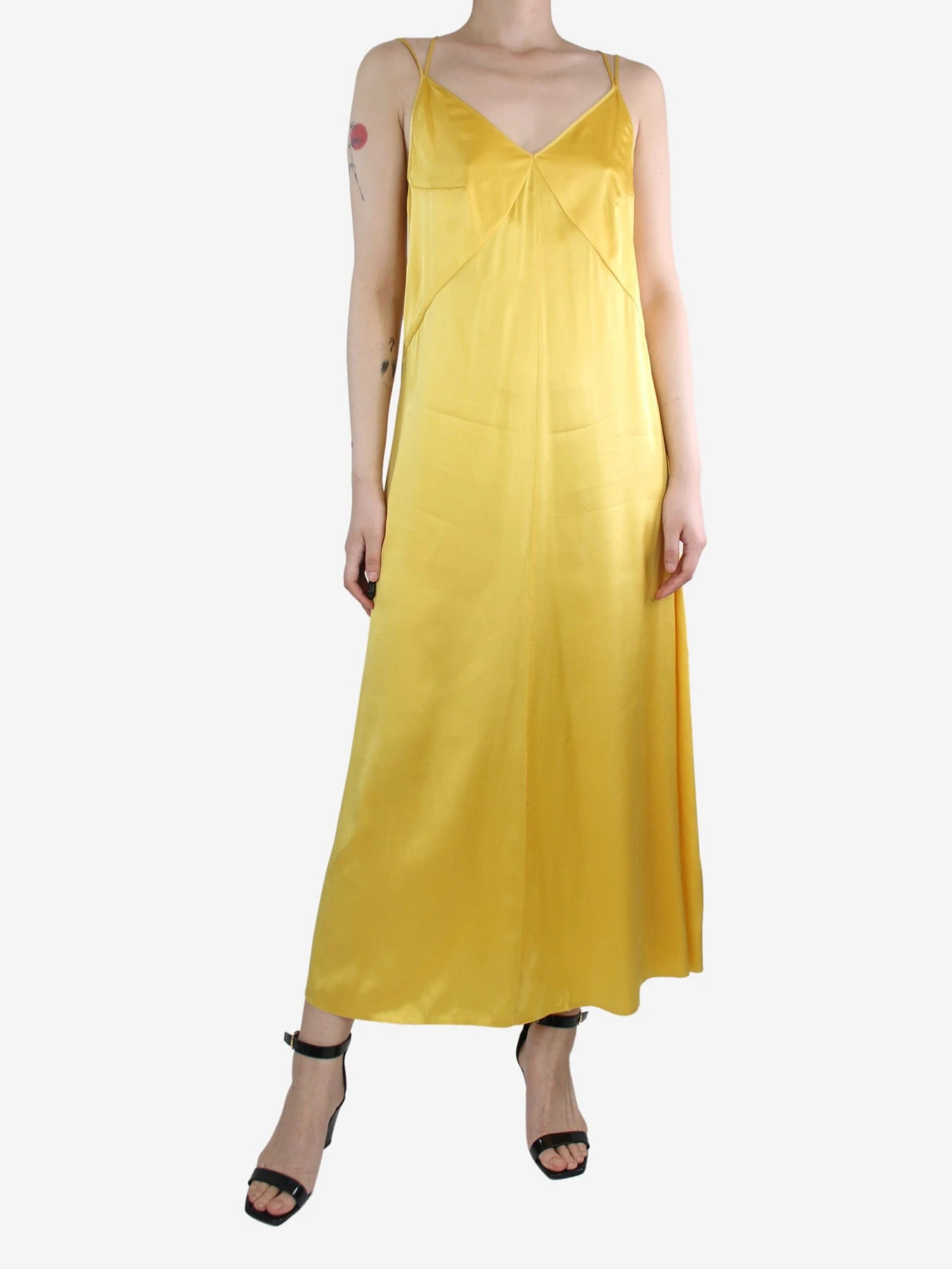 FORTE_FORTE Yellow Sleeveless Silk Midi Dress - Size UK 10 3 FORTE_FORTE Yellow Sleeveless Silk Midi Dress - Size UK 10