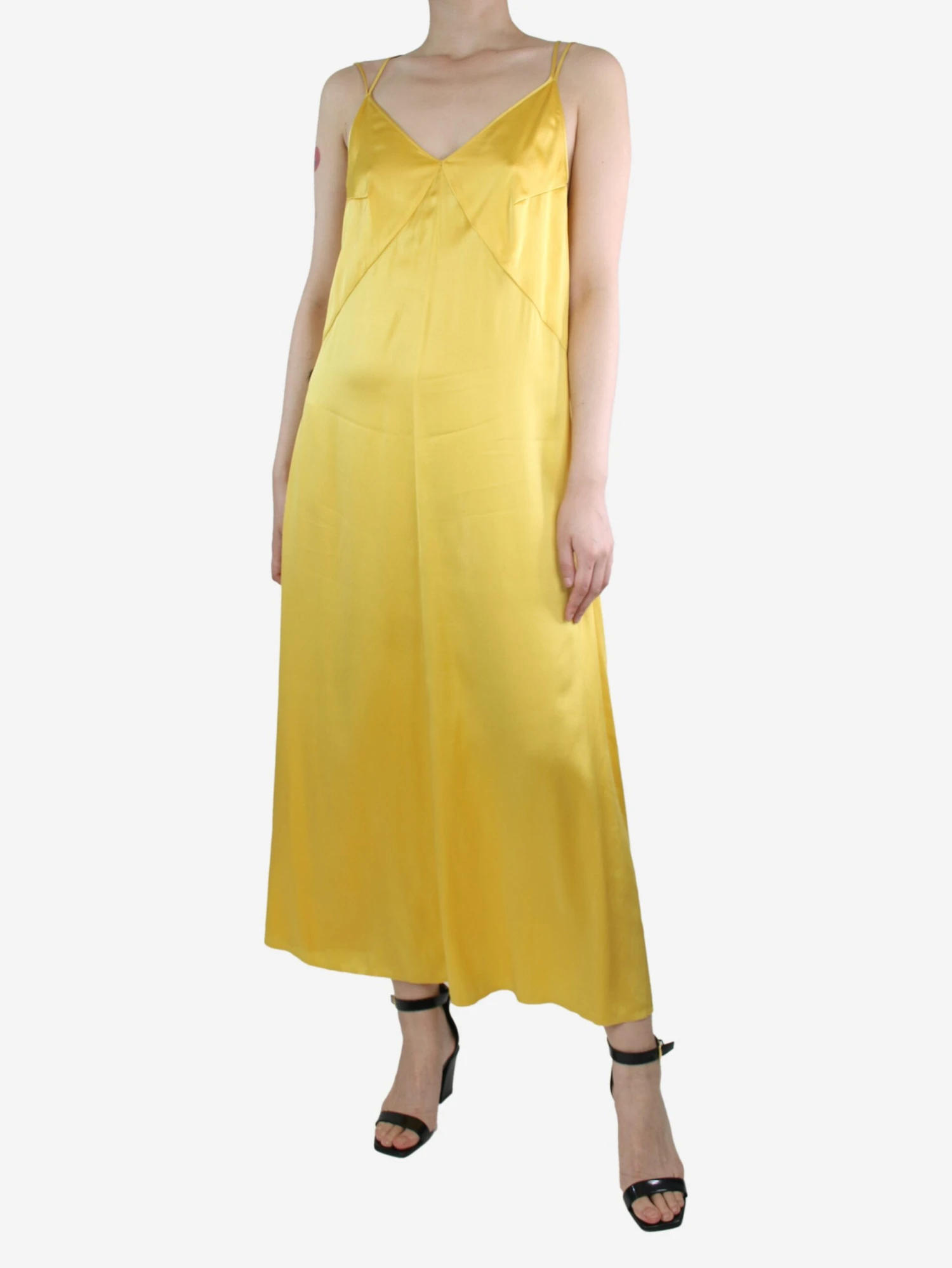 FORTE_FORTE Yellow Sleeveless Silk Midi Dress - Size UK 10 5 FORTE_FORTE Yellow Sleeveless Silk Midi Dress - Size UK 10 - Image 3