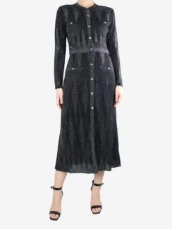 Chanel Black Sparkly Buttoned Midi Dress - Size UK 12 -The Dress Suite IMG 7229 20c464a2 4160 4cc3 b22b 12480553284d