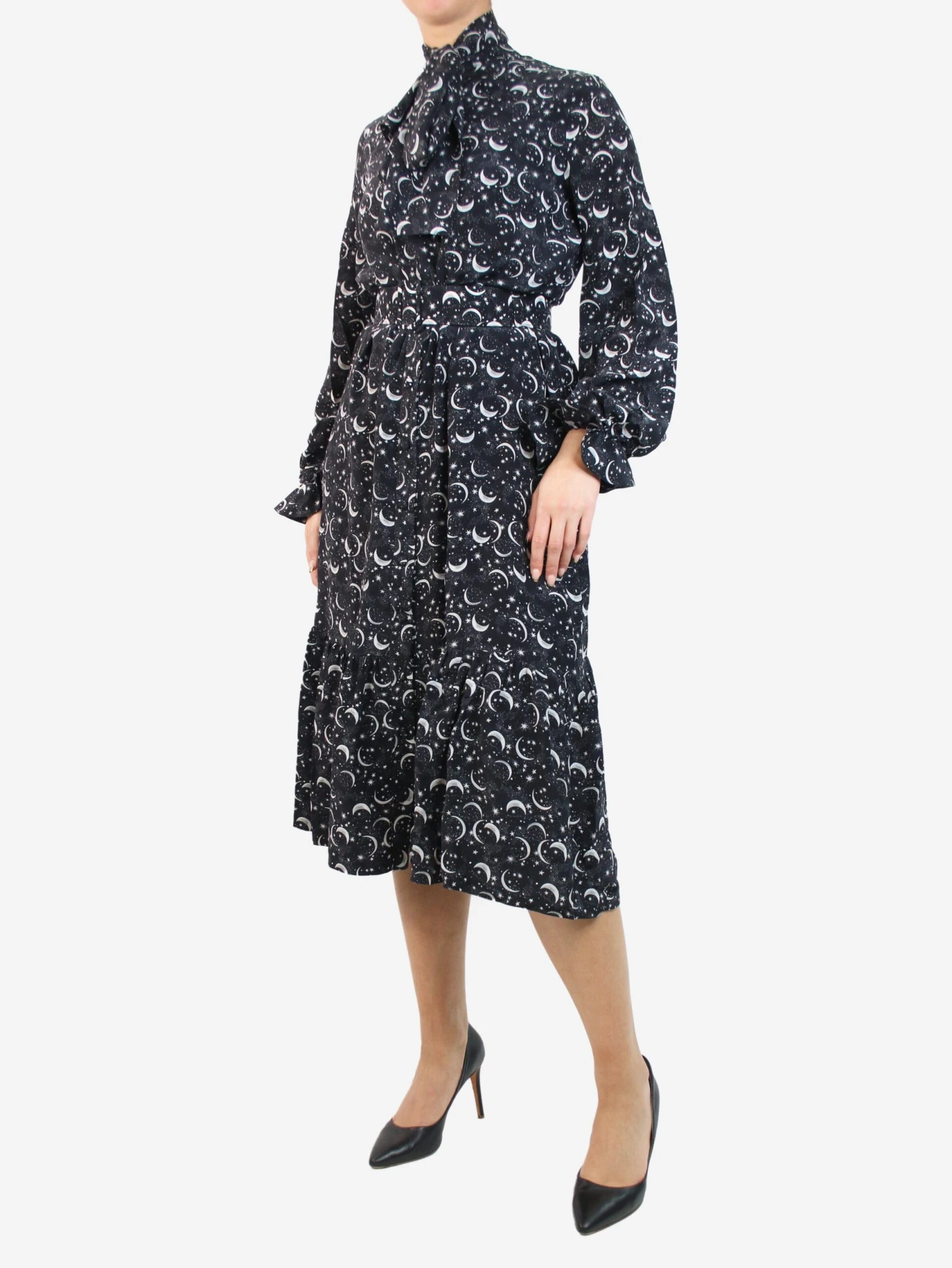Black Star Printed Midi Dress - Size S 5 Black Star Printed Midi Dress - Size S - Image 3