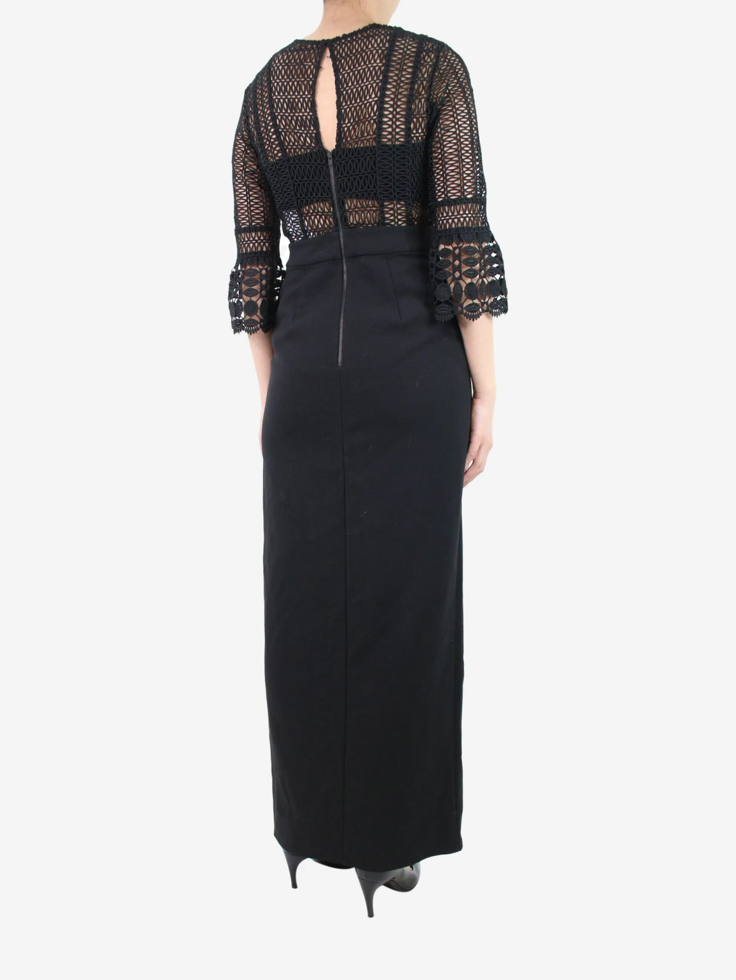 SELF PORTRAIT Black Broderie-anglaise Pocket Dress - Size UK 10 4 SELF PORTRAIT Black Broderie-anglaise Pocket Dress - Size UK 10 - Image 2