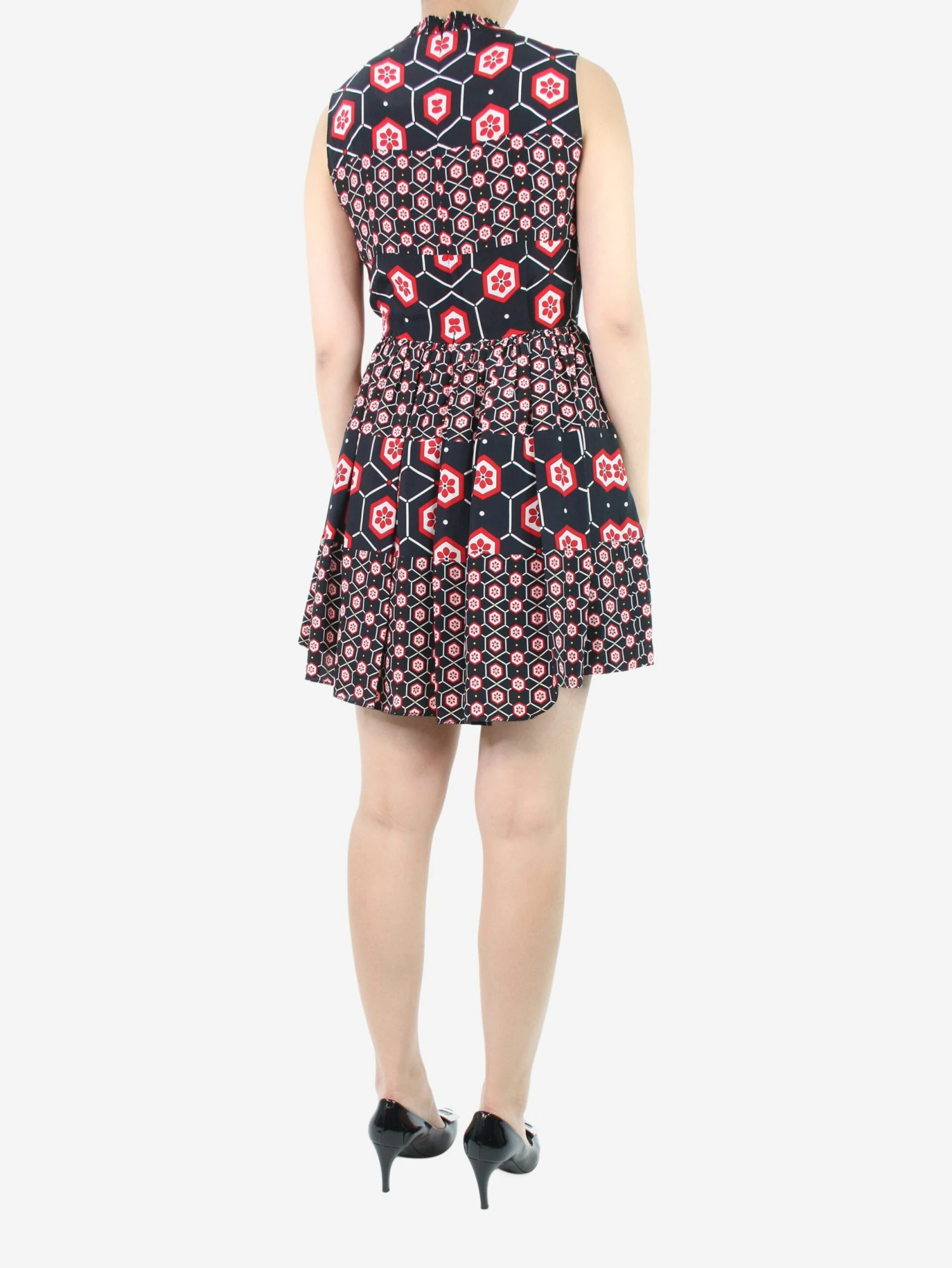 Sandro Black Sleeveless Printed Dress - Size UK 10 4 Sandro Black Sleeveless Printed Dress - Size UK 10 - Image 2