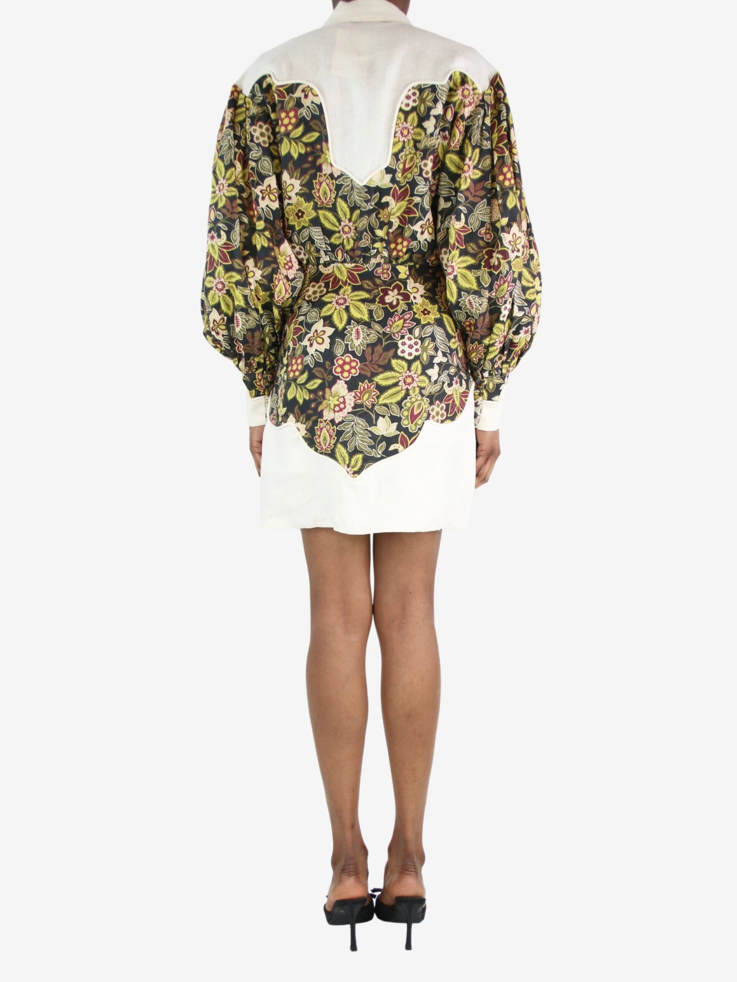 Multicolour Floral Shirt Dress - Size UK 6 4 Multicolour Floral Shirt Dress - Size UK 6 - Image 2