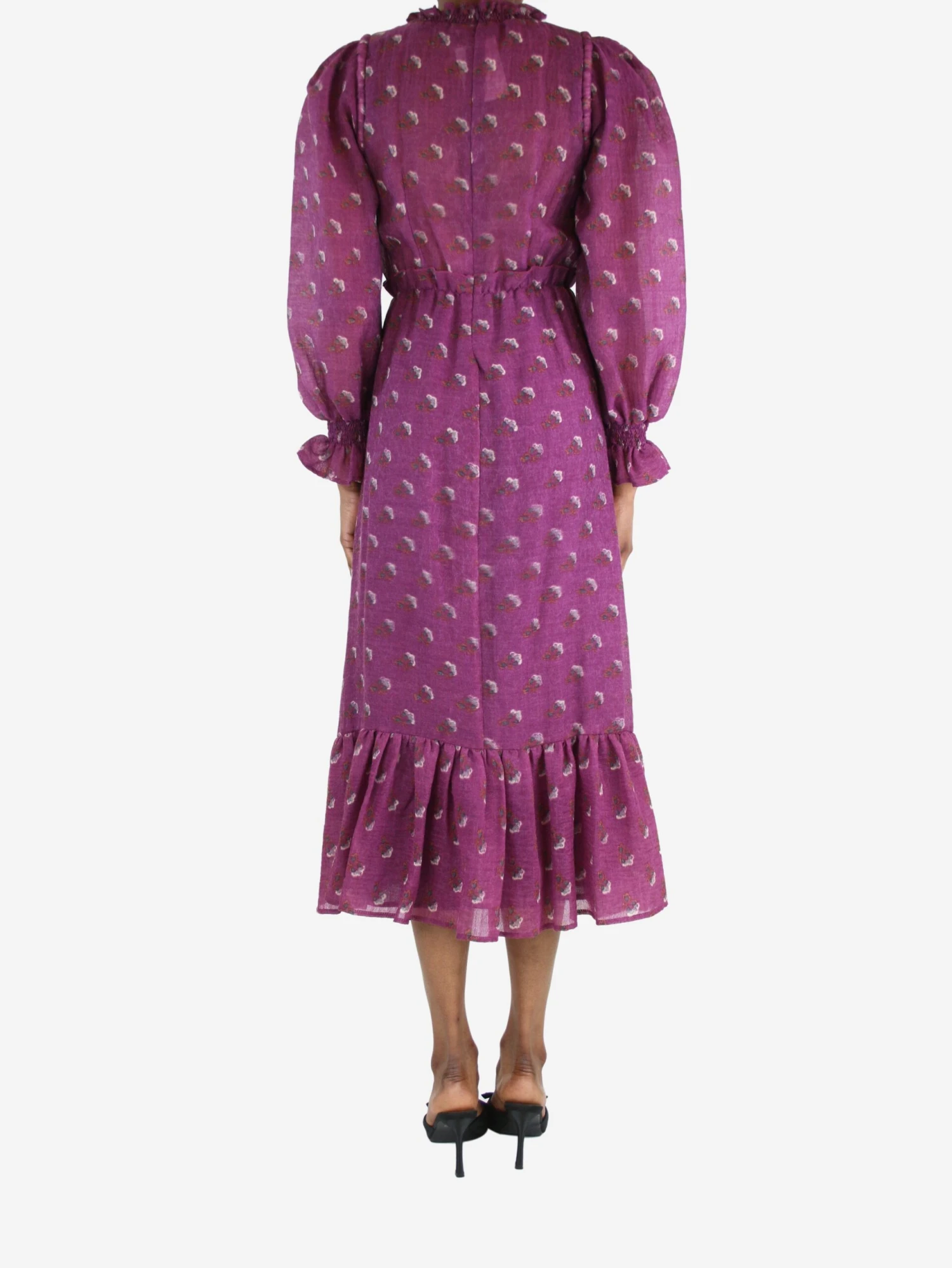 Purple Printed Midi Dress - Size UK 4 4 Purple Printed Midi Dress - Size UK 4 - Image 2