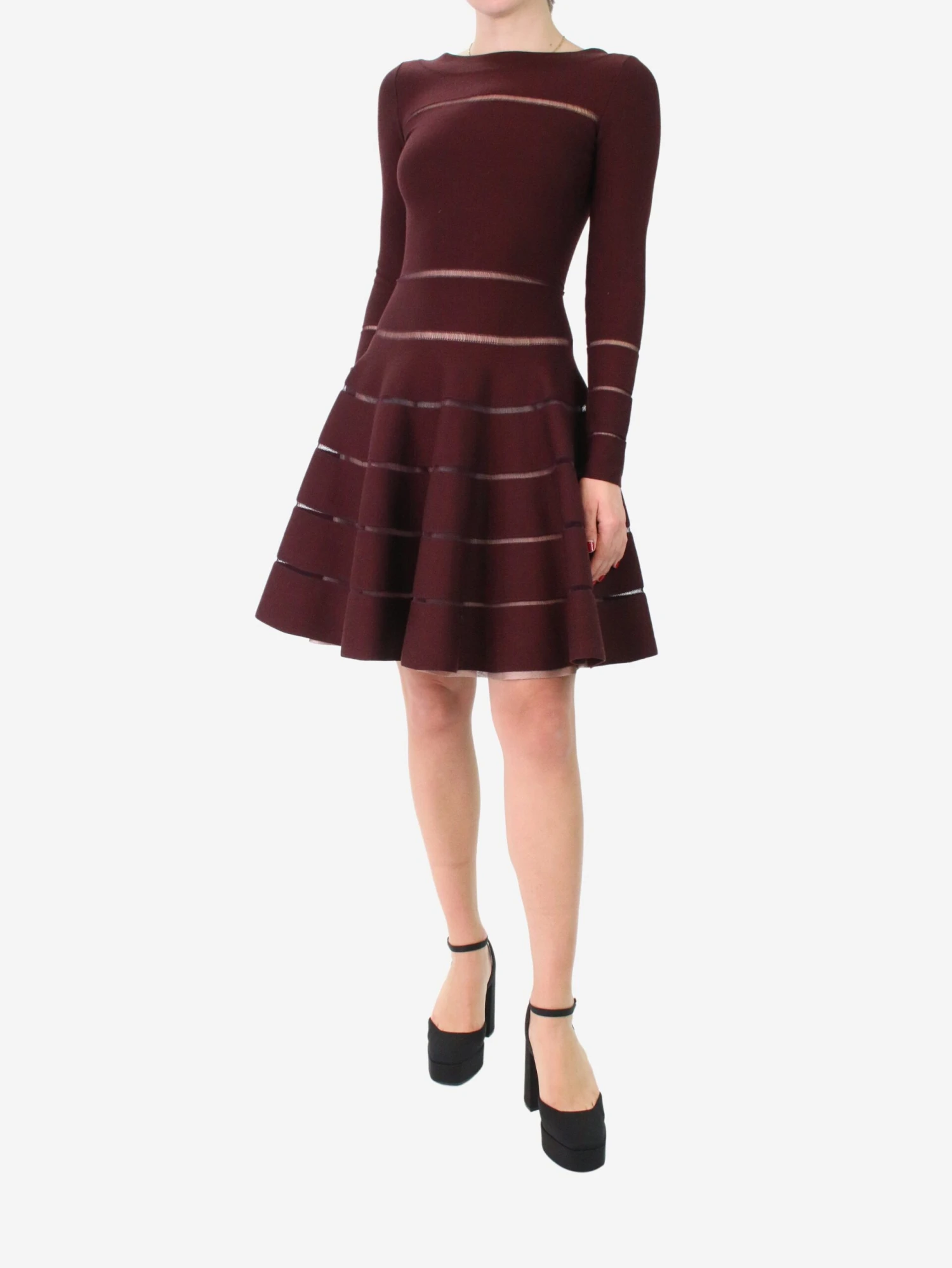 ALAIA Maroon Wool-blend Dress - Size UK 10 5 ALAIA Maroon Wool-blend Dress - Size UK 10 - Image 3