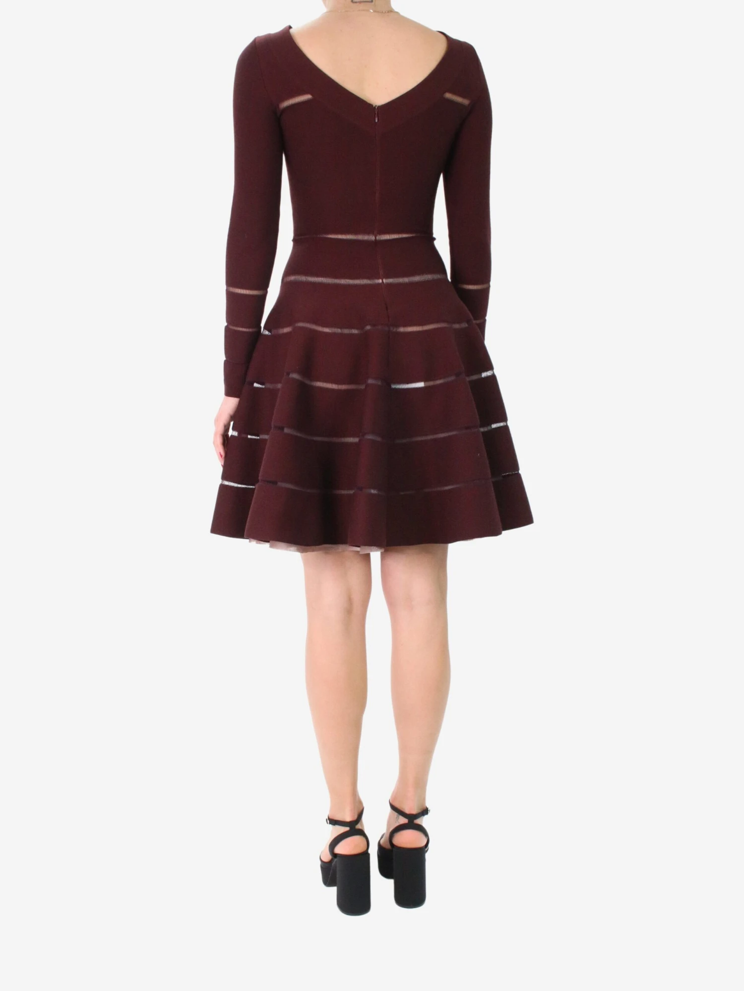 ALAIA Maroon Wool-blend Dress - Size UK 10 4 ALAIA Maroon Wool-blend Dress - Size UK 10 - Image 2