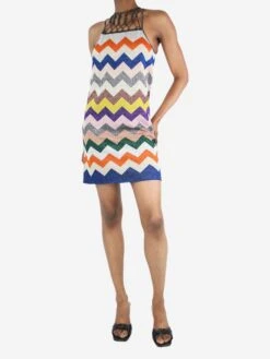 Missoni Multicolour Lurex Zig-zag Dress - Size UK 6