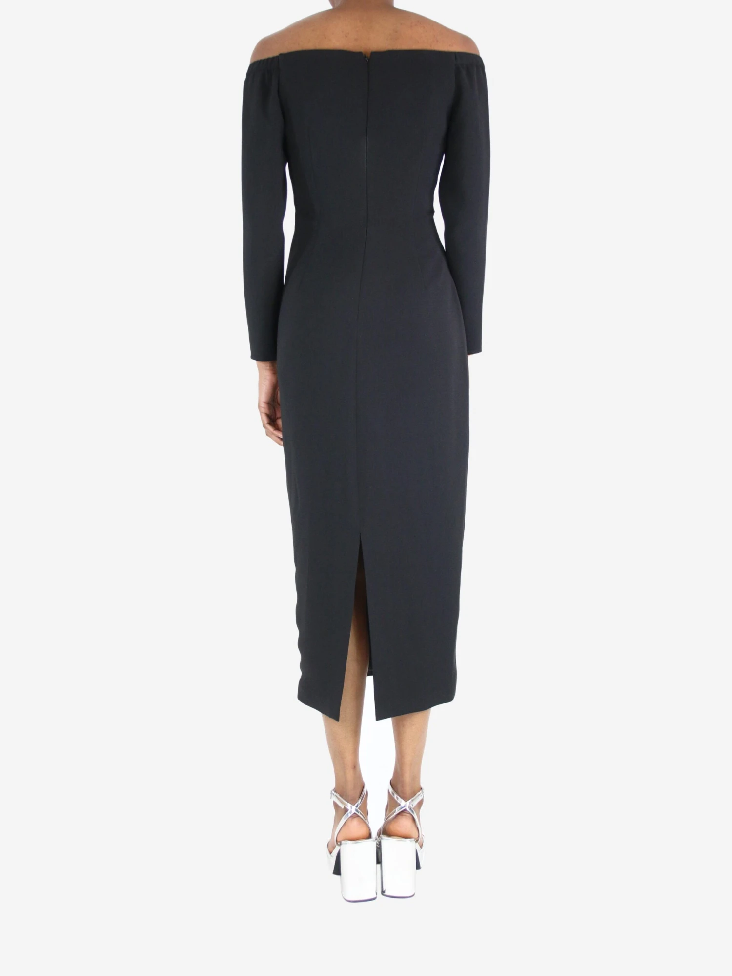 SELF PORTRAIT Self-portrait Black Crystal-embellished Corset Midi Dress - Size UK 8 4 SELF PORTRAIT Self-portrait Black Crystal-embellished Corset Midi Dress - Size UK 8 - Image 2