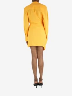 Jacquemus Orange Gathered Shirt Dress - Size UK 6 6 Jacquemus Orange Gathered Shirt Dress - Size UK 6 -The Dress Suite IMG 7484