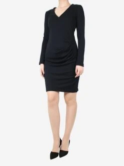 The Dress Suite 38 Joseph Black Draped V-neck Dress - Size UK 12