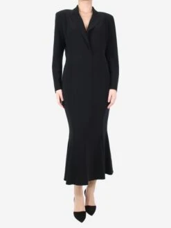 Norma Kamali Black Lapel V-neck Dress - Size M -The Dress Suite IMG 7562