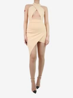 SELF PORTRAIT Self-portrait Nude Cross-over Knitted Dress - Size M -The Dress Suite IMG 7758 6fc26254 7919 4720 8756 8941f744f3fa