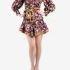 Multi Corduroy Floral Printed Dress With Belt - Size S -The Dress Suite IMG 7831 a5ec9753 4eeb 40a9 9394 4f4588ceb842