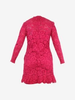 Valentino Magenta Floral Lace Ruffled Dress - Size UK 10 -The Dress Suite IMG 7922 e4bf05f6 4a95 4fe1 8494 c9027da2afcf