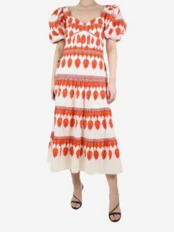 JOHANNA ORTIZ Red Printed Dress - Size UK 12