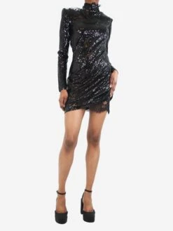 Black Sequin Lace-trimmed Dress - Size UK 10 9 Black Sequin Lace-trimmed Dress - Size UK 10 -The Dress Suite IMG 8002 e810c020 934a 4ec5 ad8a d2f2ecce13bc