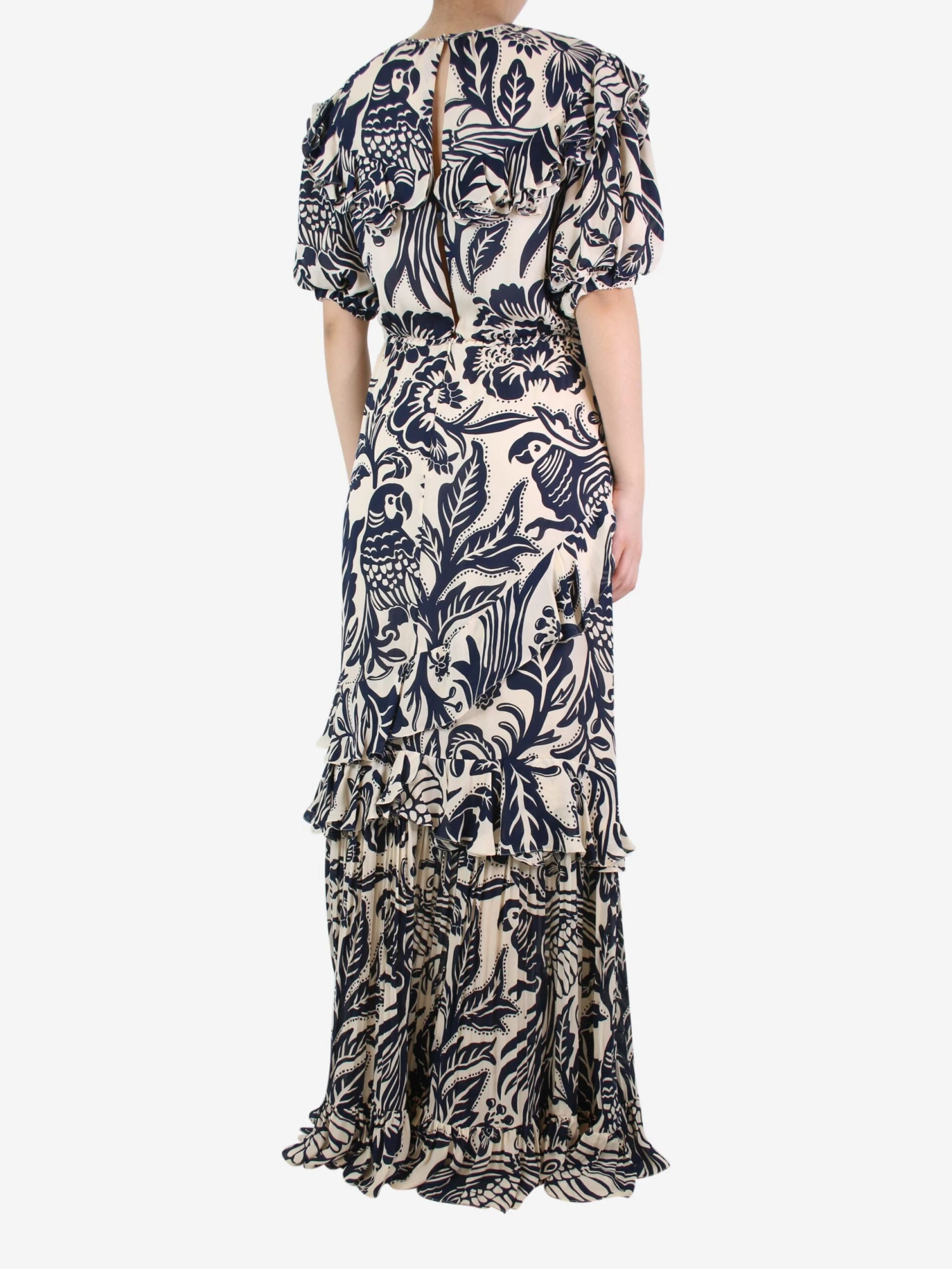 JOHANNA ORTIZ Cream Ruffle Silk Maxi Dress - Size UK 12 4 JOHANNA ORTIZ Cream Ruffle Silk Maxi Dress - Size UK 12 - Image 2