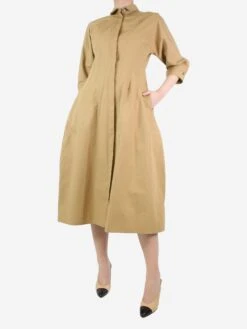 Jil Sander Neutral Buttoned Midi Dress - Size UK 8 -The Dress Suite IMG 8034 2a8b077a b7b0 4133 a0d4 60124e48592d