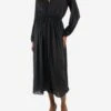 FORTE_FORTE Black Long-sleeved V-neckline Sheer Midi Dress - Size UK 6 -The Dress Suite IMG 8280 953c9b4f fe6f 465c 8e69 95c00990f46a