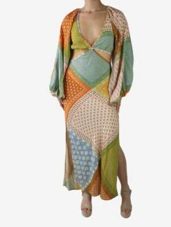 Multicoloured Floral Patchwork Cut-out Dress - Size XS -The Dress Suite IMG 8293 9865f9d0 0899 4c39 82f6 f10e86d1b1d9