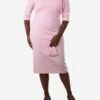 Pink Cloque V-neck Dress And Face Mask Set - Size UK 14 -The Dress Suite IMG 8311 42dac061 7609 4f53 882d 6c67e74be8de