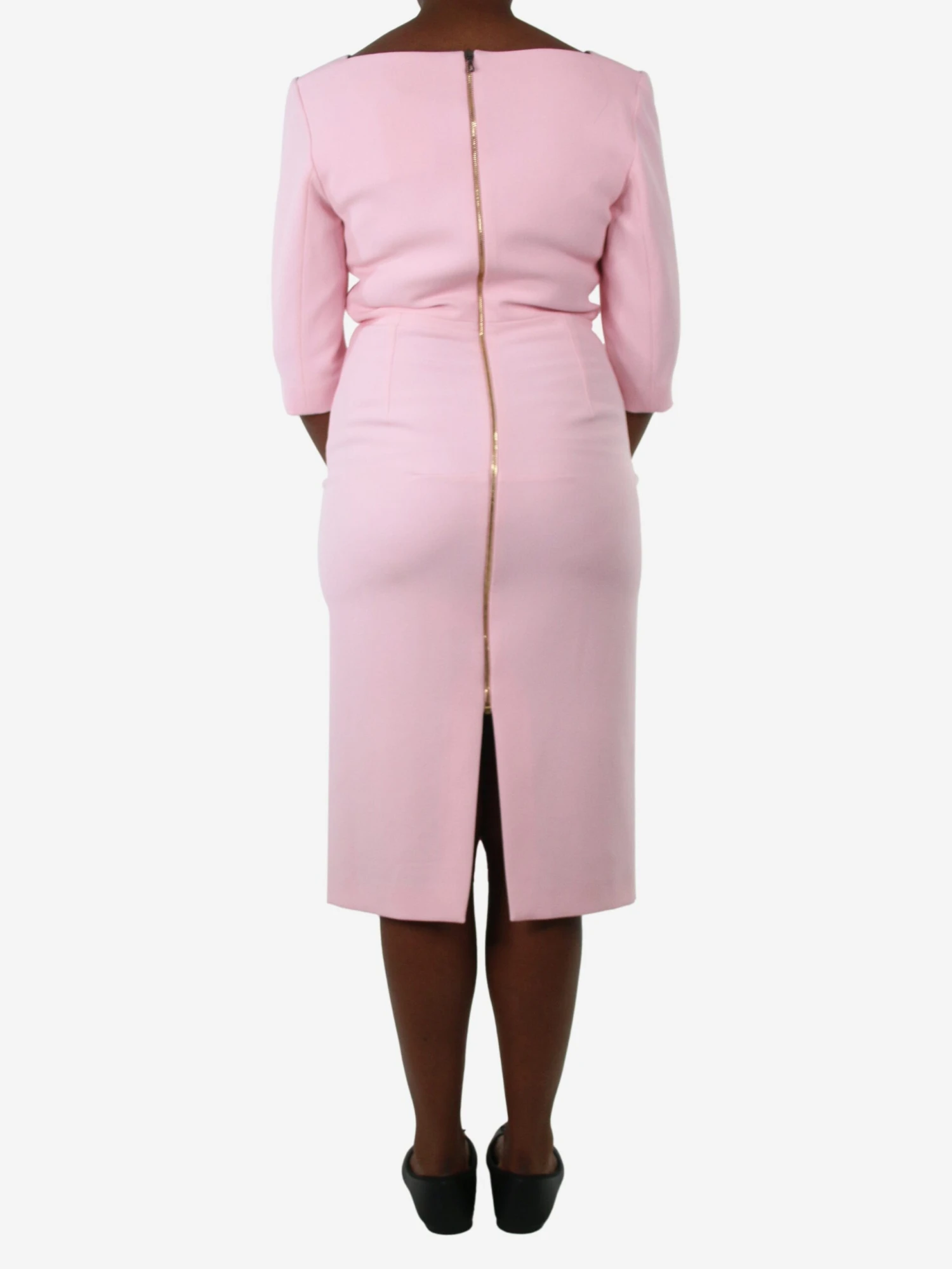 Pink Cloque V-neck Dress And Face Mask Set - Size UK 14 4 Pink Cloque V-neck Dress And Face Mask Set - Size UK 14 - Image 3