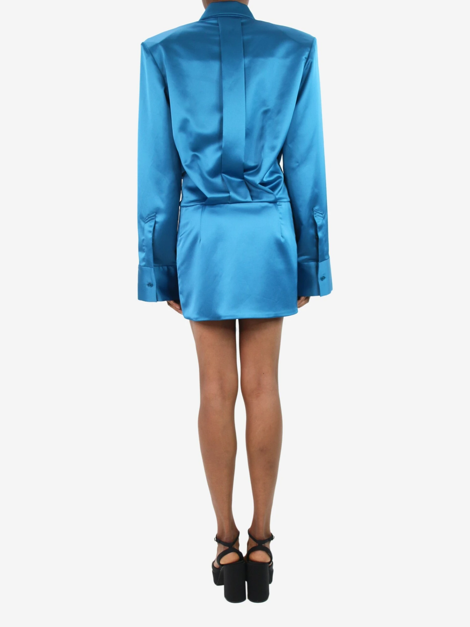 Blue Poplin Mini Shirt Dress - Size IT 38 4 Blue Poplin Mini Shirt Dress - Size IT 38 - Image 2