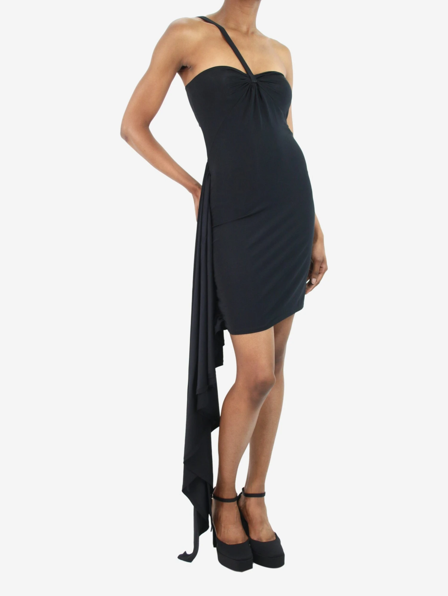 Black One-strap Mini Dress - Size XS 5 Black One-strap Mini Dress - Size XS - Image 3