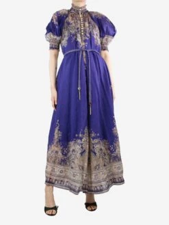 Zimmermann Purple High-neck Printed Maxi Dress - Size UK 8 7 Zimmermann Purple High-neck Printed Maxi Dress - Size UK 8 -The Dress Suite IMG 8665