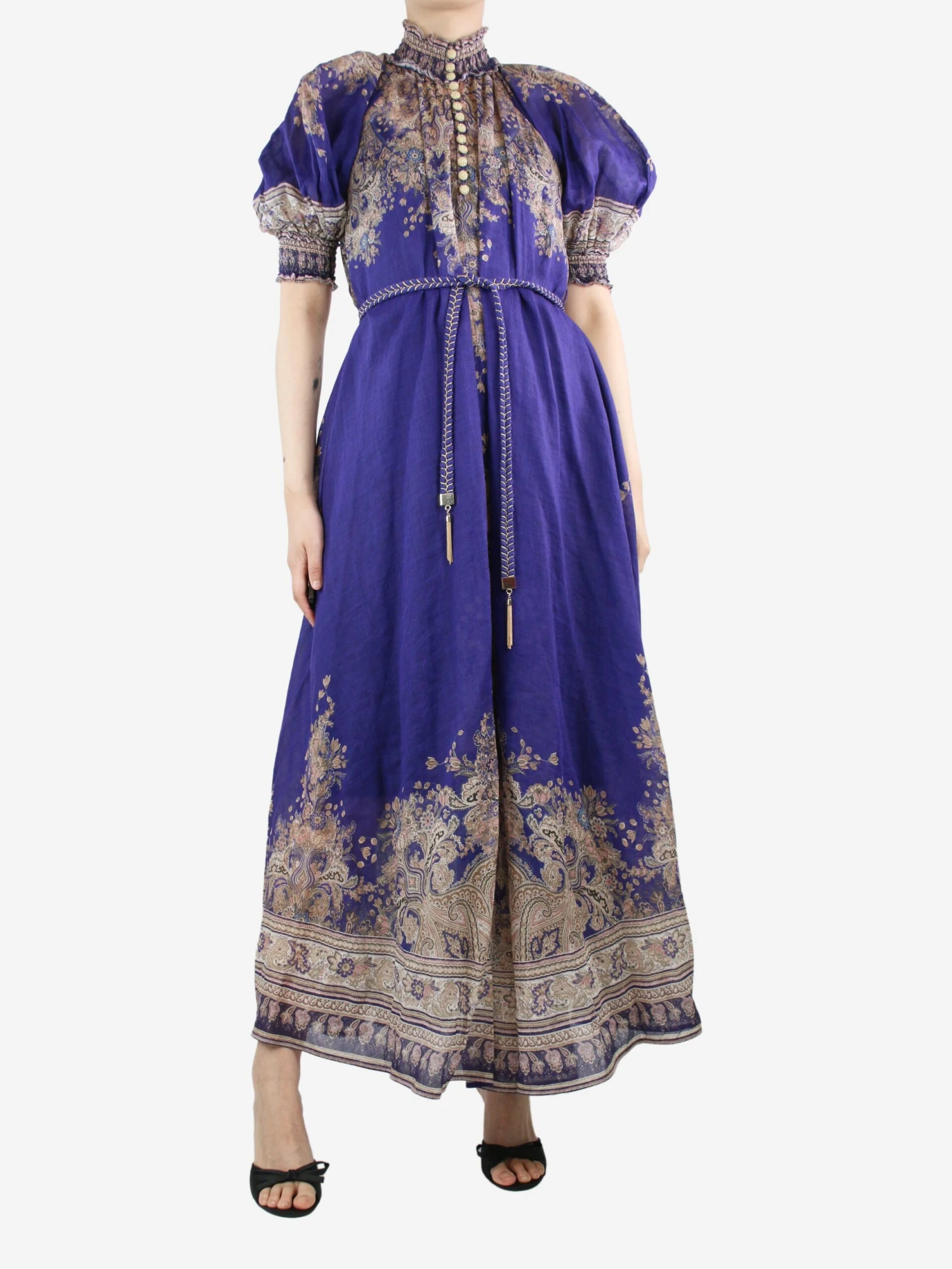 Zimmermann Purple High-neck Printed Maxi Dress - Size UK 8 5 Zimmermann Purple High-neck Printed Maxi Dress - Size UK 8 - Image 3