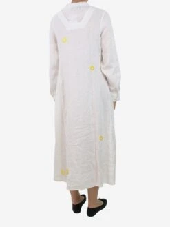Thierry Colson White Floral Embroidered Midi Dress - Size M -The Dress Suite IMG 8842 98d9a331 4f24 433a a0c1 93fd5399e213