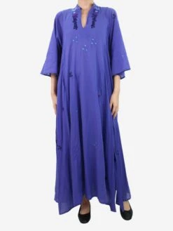 Purple Floral Embroidered Sheer Dress - Size UK 10 -The Dress Suite IMG 8844 8744a951 5e0b 4bea 8d4d 8f494147c172