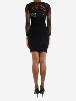 Dolce & Gabbana Black Gathered Lace Dress - Size UK 12 -The Dress Suite IMG 9049