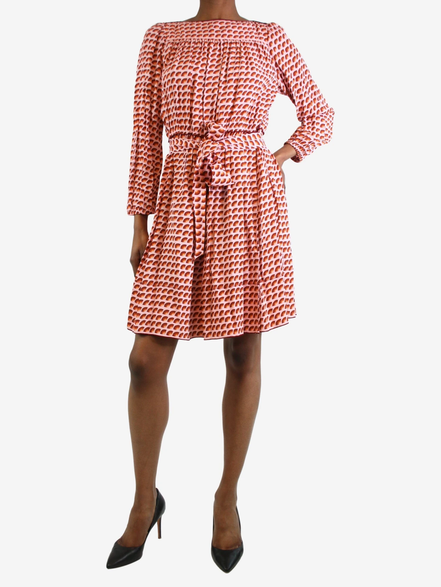 Marc Jacobs Pink Printed Dress - Size UK 6 3 Marc Jacobs Pink Printed Dress - Size UK 6