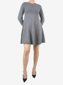 Grey Cashmere Flared Dress - Size S -The Dress Suite IMG 9076 da7b4959 3033 4c27 951c ffef848a35d1