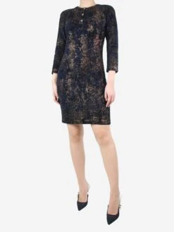 Chanel Blue Metallic Cashmere Knit Dress - Size UK 8 -The Dress Suite IMG 9091 570f7c11 7cbb 49aa bc02 9255075b3e69