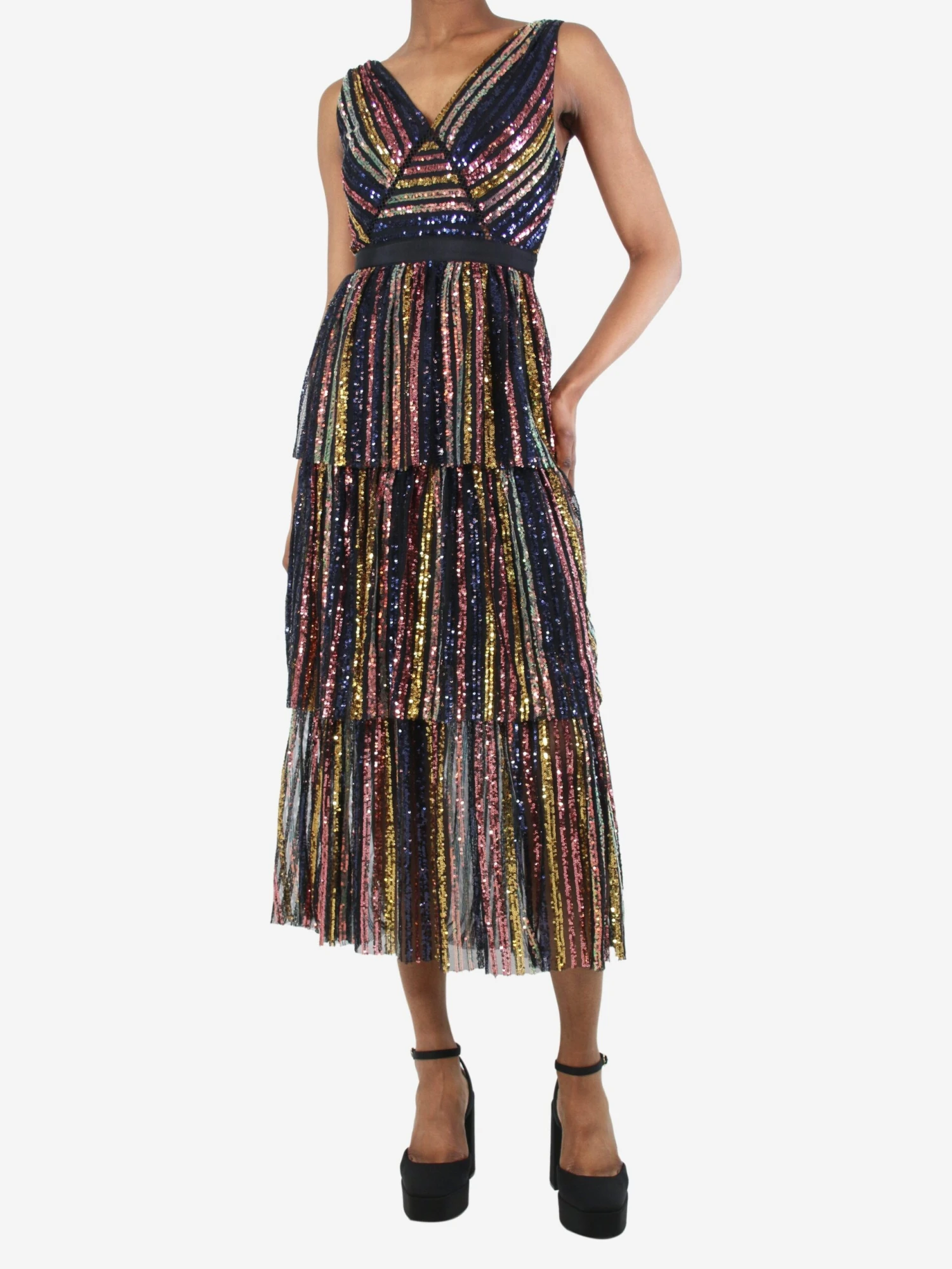 SELF PORTRAIT Multicoloured Sequin Dress - Size UK 6 5 SELF PORTRAIT Multicoloured Sequin Dress - Size UK 6 - Image 3