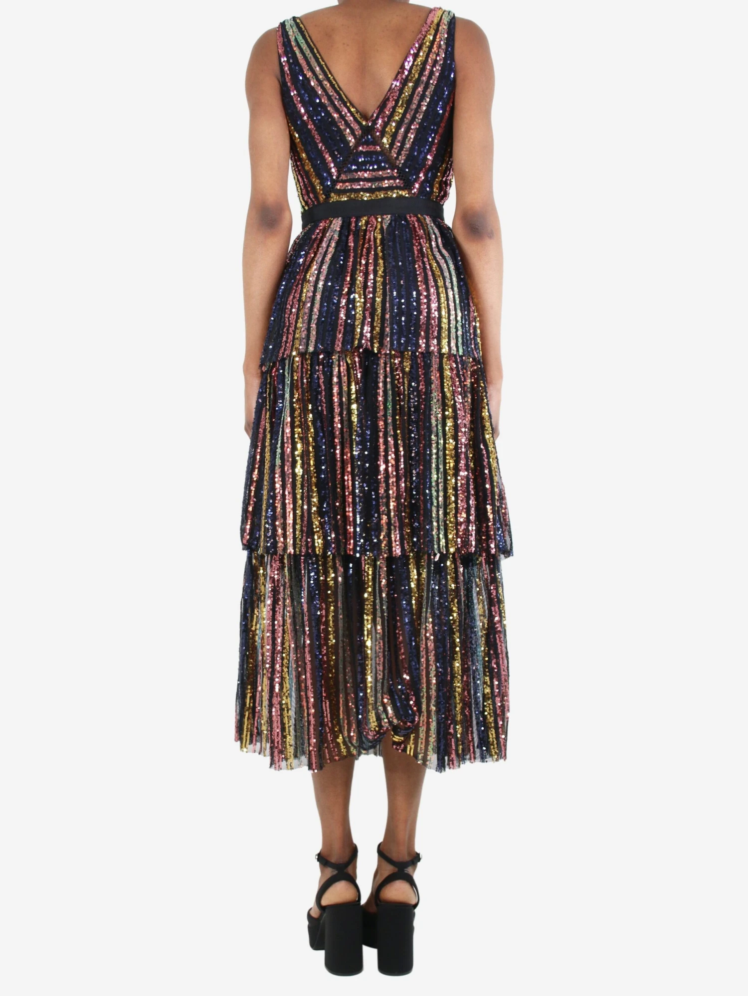 SELF PORTRAIT Multicoloured Sequin Dress - Size UK 6 4 SELF PORTRAIT Multicoloured Sequin Dress - Size UK 6 - Image 2